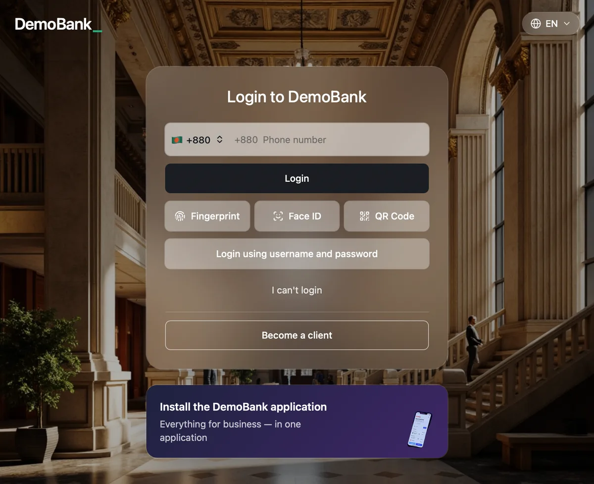 Digital Banking — Live Demo preview